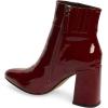imageFSJ Women Pointed Toe Block High Heel Ankle Boots Glossy Patent Leather Party Dress Booties Size 415 USWine Red