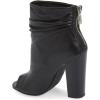 imageFSJ Women Stylish Peep Toe Slouch Ankle Boots Chunky Stacked Heels Party Prom Nightclub Evening Dress Shoes Size 415 USBlack