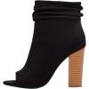 imageFSJ Women Stylish Peep Toe Slouch Ankle Boots Chunky Stacked Heels Party Prom Nightclub Evening Dress Shoes Size 415 USBlack Side Zipper