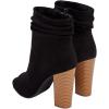 imageFSJ Women Stylish Peep Toe Slouch Ankle Boots Chunky Stacked Heels Party Prom Nightclub Evening Dress Shoes Size 415 USBlack Side Zipper