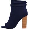 imageFSJ Women Stylish Peep Toe Slouch Ankle Boots Chunky Stacked Heels Party Prom Nightclub Evening Dress Shoes Size 415 USBlue Side Zipper