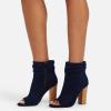 imageFSJ Women Stylish Peep Toe Slouch Ankle Boots Chunky Stacked Heels Party Prom Nightclub Evening Dress Shoes Size 415 USBlue Side Zipper