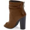 imageFSJ Women Stylish Peep Toe Slouch Ankle Boots Chunky Stacked Heels Party Prom Nightclub Evening Dress Shoes Size 415 USBrown