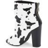 imageFSJ Women Stylish Peep Toe Slouch Ankle Boots Chunky Stacked Heels Party Prom Nightclub Evening Dress Shoes Size 415 USCow