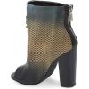 imageFSJ Women Stylish Peep Toe Slouch Ankle Boots Chunky Stacked Heels Party Prom Nightclub Evening Dress Shoes Size 415 USGold Scales