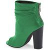 imageFSJ Women Stylish Peep Toe Slouch Ankle Boots Chunky Stacked Heels Party Prom Nightclub Evening Dress Shoes Size 415 USGreen