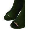 imageFSJ Women Stylish Peep Toe Slouch Ankle Boots Chunky Stacked Heels Party Prom Nightclub Evening Dress Shoes Size 415 USGreen Side Zipper