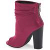 imageFSJ Women Stylish Peep Toe Slouch Ankle Boots Chunky Stacked Heels Party Prom Nightclub Evening Dress Shoes Size 415 USMagenta