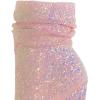 imageFSJ Women Stylish Peep Toe Slouch Ankle Boots Chunky Stacked Heels Party Prom Nightclub Evening Dress Shoes Size 415 USPink Glitter