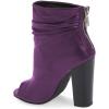 imageFSJ Women Stylish Peep Toe Slouch Ankle Boots Chunky Stacked Heels Party Prom Nightclub Evening Dress Shoes Size 415 USPurple