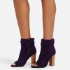 imageFSJ Women Stylish Peep Toe Slouch Ankle Boots Chunky Stacked Heels Party Prom Nightclub Evening Dress Shoes Size 415 USPurple Side Zipper