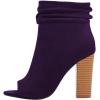 imageFSJ Women Stylish Peep Toe Slouch Ankle Boots Chunky Stacked Heels Party Prom Nightclub Evening Dress Shoes Size 415 USPurple Side Zipper