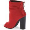 imageFSJ Women Stylish Peep Toe Slouch Ankle Boots Chunky Stacked Heels Party Prom Nightclub Evening Dress Shoes Size 415 USRed