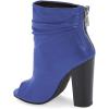 imageFSJ Women Stylish Peep Toe Slouch Ankle Boots Chunky Stacked Heels Party Prom Nightclub Evening Dress Shoes Size 415 USRoyal Blue