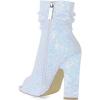 imageFSJ Women Stylish Peep Toe Slouch Ankle Boots Chunky Stacked Heels Party Prom Nightclub Evening Dress Shoes Size 415 USWhite Glitter