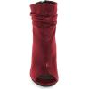 imageFSJ Women Stylish Peep Toe Slouch Ankle Boots Chunky Stacked Heels Party Prom Nightclub Evening Dress Shoes Size 415 USWine Red