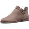 imageFSJ Women Fashion Closed Almond Toe Ankle Booties Chunky Low Heel V Cut Ruffle Back Zipper Boots Date Winter ShoesRosy Brown