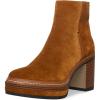 imageFSJ Women Fashion Platform Round Toe Suede Ankle Boots Block Chunky High Heel Side Zipper Winter Warm Walking Ladies Shoes Size 415 USBrown