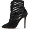 imageFSJ Women Gorgeous Cutout Ankle Boots High Heels Stiletto Lace up Bootie Round Toe Evening Party Shoes Size 415 USBlack