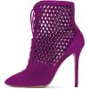 imageFSJ Women Gorgeous Cutout Ankle Boots High Heels Stiletto Lace up Bootie Round Toe Evening Party Shoes Size 415 USFuchsia