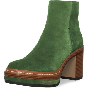 imageFSJ Women Fashion Platform Round Toe Suede Ankle Boots Block Chunky High Heel Side Zipper Winter Warm Walking Ladies Shoes Size 415 USGreen