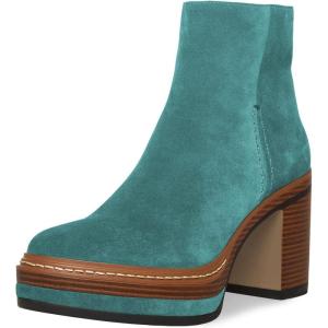 imageFSJ Women Fashion Platform Round Toe Suede Ankle Boots Block Chunky High Heel Side Zipper Winter Warm Walking Ladies Shoes Size 415 USTurquoise