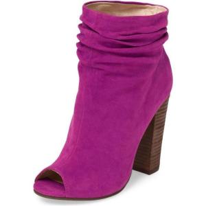 imageFSJ Women Stylish Peep Toe Slouch Ankle Boots Chunky Stacked Heels Party Prom Nightclub Evening Dress Shoes Size 415 USFuchsia
