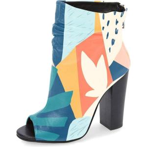 imageFSJ Women Stylish Peep Toe Slouch Ankle Boots Chunky Stacked Heels Party Prom Nightclub Evening Dress Shoes Size 415 USMulticolor