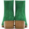 imageFSJ Women Chunky Block Mid Heel Ankle Boots Pointed Toe Faux Suede Comfortable Slip On Elastic Fashion Chelsea Western Booties Size 415 USGreen