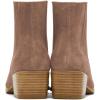 imageFSJ Women Chunky Block Mid Heel Ankle Boots Pointed Toe Faux Suede Comfortable Slip On Elastic Fashion Chelsea Western Booties Size 415 USSalmon