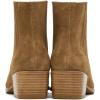 imageFSJ Women Chunky Block Mid Heel Ankle Boots Pointed Toe Faux Suede Comfortable Slip On Elastic Fashion Chelsea Western Booties Size 415 USTan