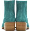 imageFSJ Women Chunky Block Mid Heel Ankle Boots Pointed Toe Faux Suede Comfortable Slip On Elastic Fashion Chelsea Western Booties Size 415 USTurquoise