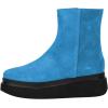 imageFSJ Women Closed Round Toe Thick Sole Low Heel Ankle Boots Side Zipper Platform Booties Walking Daily Wear Shoes Size 416 USBlue