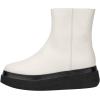 imageFSJ Women Closed Round Toe Thick Sole Low Heel Ankle Boots Side Zipper Platform Booties Walking Daily Wear Shoes Size 416 USWhite