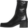 imageFSJ Women Closed Square Toe Ankle Boots Low Block Heel Short Boots Side Zipper Mid Calf Fashion Dress Booties Size 416 USBlack