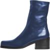 imageFSJ Women Closed Square Toe Ankle Boots Low Block Heel Short Boots Side Zipper Mid Calf Fashion Dress Booties Size 416 USBlue