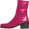 imageFSJ Women Closed Square Toe Ankle Boots Low Block Heel Short Boots Side Zipper Mid Calf Fashion Dress Booties Size 416 USDeep Pink