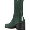 imageFSJ Women Closed Square Toe Ankle Boots Low Block Heel Short Boots Side Zipper Mid Calf Fashion Dress Booties Size 416 USGreen
