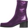imageFSJ Women Closed Square Toe Ankle Boots Low Block Heel Short Boots Side Zipper Mid Calf Fashion Dress Booties Size 416 USPurple