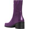imageFSJ Women Closed Square Toe Ankle Boots Low Block Heel Short Boots Side Zipper Mid Calf Fashion Dress Booties Size 416 USPurple
