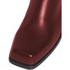 imageFSJ Women Closed Square Toe Ankle Boots Low Block Heel Short Boots Side Zipper Mid Calf Fashion Dress Booties Size 416 USWine Red
