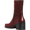 imageFSJ Women Closed Square Toe Ankle Boots Low Block Heel Short Boots Side Zipper Mid Calf Fashion Dress Booties Size 416 USWine Red