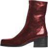 imageFSJ Women Closed Square Toe Ankle Boots Low Block Heel Short Boots Side Zipper Mid Calf Fashion Dress Booties Size 416 USWine Red