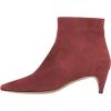 imageFSJ Women Comfort Kitten Low Heel Pointed Toe Ankle Boots Side Zipper Dress Booties Suede Winter Shoes Size 415 USIndian Red