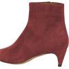 imageFSJ Women Comfort Kitten Low Heel Pointed Toe Ankle Boots Side Zipper Dress Booties Suede Winter Shoes Size 415 USIndian Red