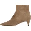 imageFSJ Women Comfort Kitten Low Heel Pointed Toe Ankle Boots Side Zipper Dress Booties Suede Winter Shoes Size 415 USTan