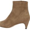 imageFSJ Women Comfort Kitten Low Heel Pointed Toe Ankle Boots Side Zipper Dress Booties Suede Winter Shoes Size 415 USTan