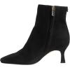 imageFSJ Women Comfy Zipper Medium Spool Heels Square Toe Classic Pull On Office Boots Size 415 M USBlack