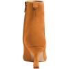 imageFSJ Women Comfy Zipper Medium Spool Heels Square Toe Classic Pull On Office Boots Size 415 M USDark Orange