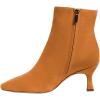 imageFSJ Women Comfy Zipper Medium Spool Heels Square Toe Classic Pull On Office Boots Size 415 M USDark Orange